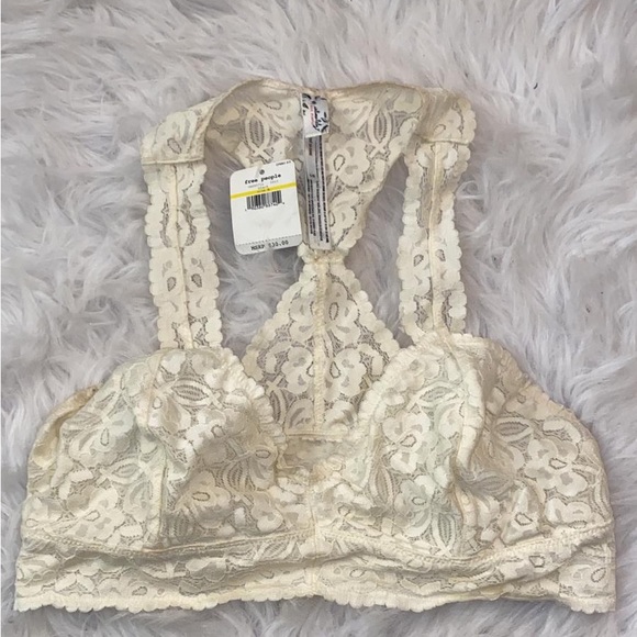 FREE PEOPLE
Intimately Fp Lace Racerback Bralette In Cream - Picture 4 of 9
